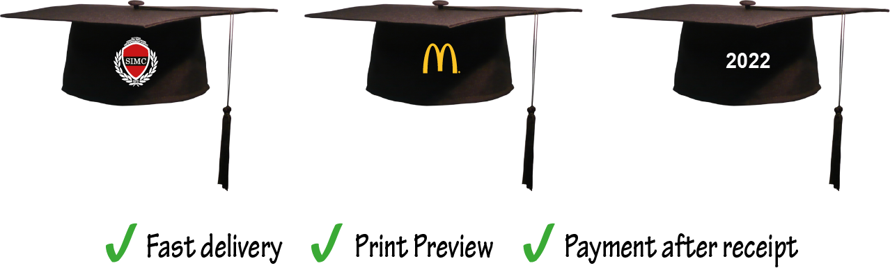 Graduation Hats with Print